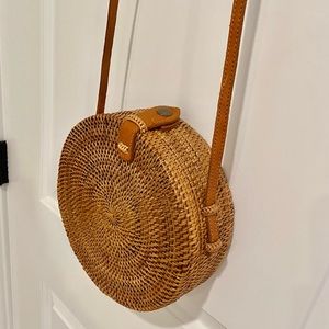 Handwoven Rattan Crossbody Bag